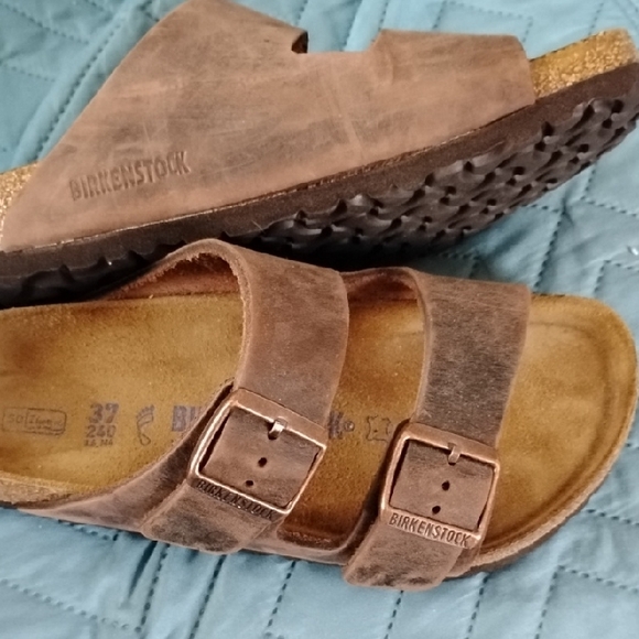 Birkenstock Tan Leather Sandals - Picture 2 of 6